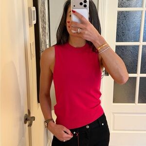 NWT Babaton Fuchsia Crewneck Knit Tank